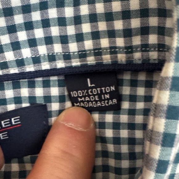 Roundtree & Yorke Green Checkered Casual Shirt - Picture 3 of 5